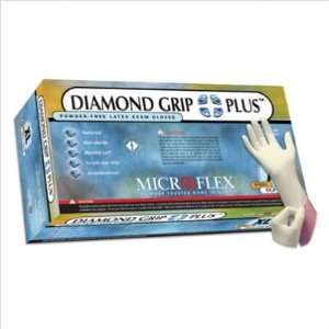  Diamond Grip Plus Latex Gloves, Microflex   Size Medium 