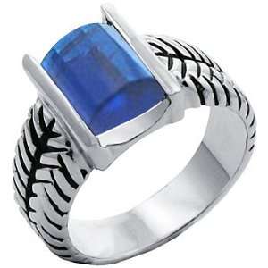   David Yurman Inspired Octagon Cut Sapphire Fashion Ring (8) Jewelry