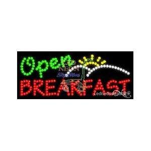  Breakfast Open LED Business Sign 11 Tall x 27 Wide x 1 Deep 