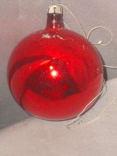 Vintage Retro Box of Glass Christmas Tree Ornaments  