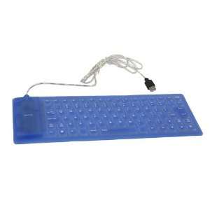   USB 2.0 Silicone Roll Up Foldable Computer Keyboard blue Electronics
