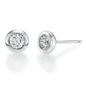 Diamond Earrings in 18K Gold / White   IGI Certified, Round, 0.61 