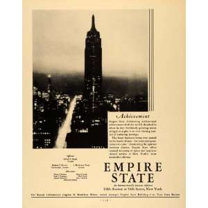  1931 Ad Empire State Building Alfred E. Smith New York 