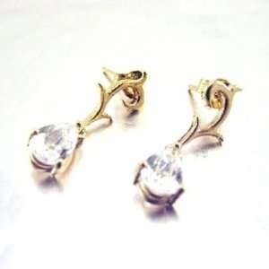  Earrings plated gold Anastacia white. Jewelry