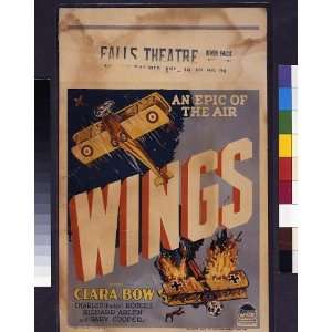   Poster Wings 1927,Clara Bow,Richard Arlen,Buddy Rogers
