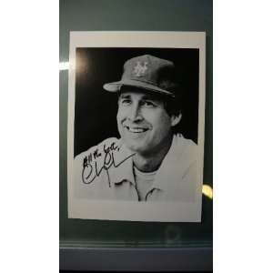 Chevy Chase Autographed Black and White Picture   Hand signed   4 1/2 