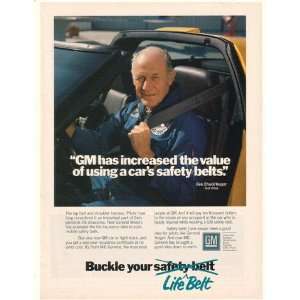  1986 Chuck Yeager Photo GM General Motors Seat Belt Print 