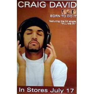 CRAIG DAVID Born To Do It In Stores 24x36 Poster
