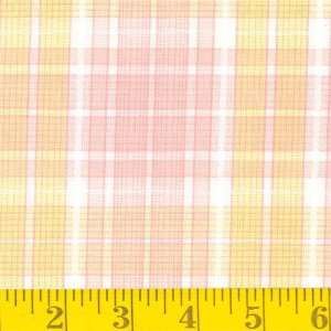  60 Wide Dan River Yellow/ Pink Plaid Fabric By The Yard 