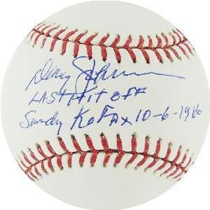 Davey Johnson MLB Baseball w/ Last Hit Off Sandy Koufax Insc  