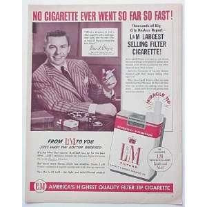 1954 David Wayne L&M Cigarette Print Ad (3113) 