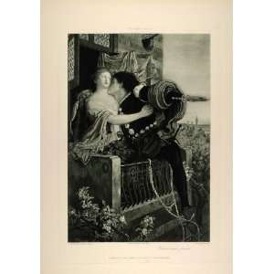   Scene Lovers Ford Madox Brown   Original Photogravure