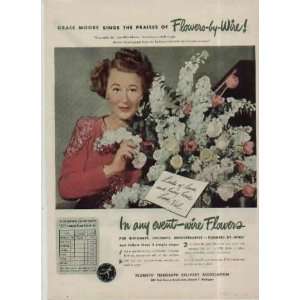GRACE MOORE Sings The Praises of Flowers by Wire  1945 FTD 