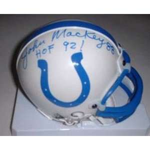 John Mackey Autographed Indianapolis Colts Riddell Mini Helmet with 