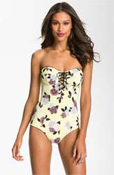 New Markdown Seafolly Lola Rose One Piece Bandeau Swimsuit Was $152 