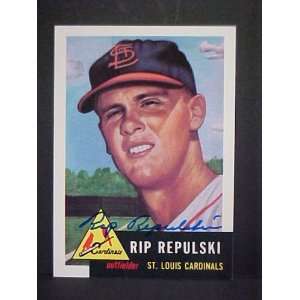 Rip Repulski (D) St. Louis Cardinals #172 1953 Topps Archives Signed 