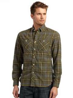 Arnold Zimberg   Plaid Sportshirt/Green & Grey