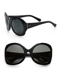 Linda Farrow Luxe   Round Resin Cateye Sunglasses    