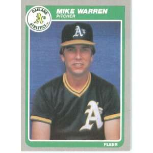 1985 Fleer # 435 Mike Warren Oakland Athletics Baseball 