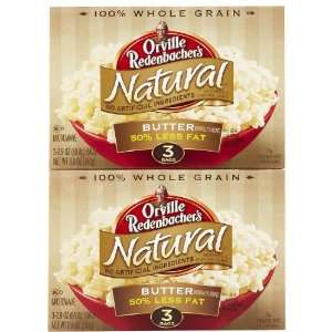 Orville Redenbacher Natural Butter Microwave Popcorn w/ 50% ,Less Fat 