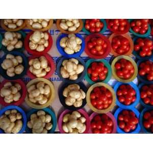 Tomatoes and Potatoes for Sale at Street Stall, Johannesburg, Gauteng 