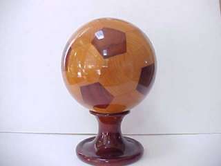 FIFA World Cup 2002 Wooden Soccer Ball w/ Stand.  