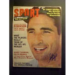 Sandy Koufax Los Angeles Dodgers Autographed October 1966 Sport 