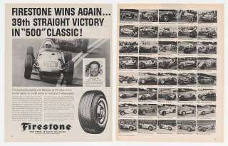   Rodger Ward Indy 500 1911 61 Winners Firestone Tires 2 Page Ad  