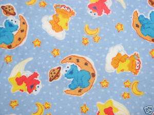 Handmade flannel crib sheetCOOKIE,ELMO&ZOE blue  