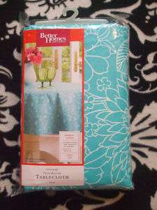 ROUND FLORAL TABLECLOTH VINYL LINEN 70IN BETTER HOMES  