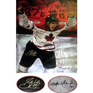Team Canada Sidney Crosby 28X42 Autographed Canvas By Stephen Holland 