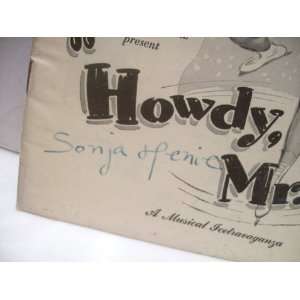 Henie, Sonja Playbill Signed Autograph Howdy Mr. Ice 1948