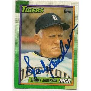   /Hand Signed Sparky Anderson 1990 Topps Card