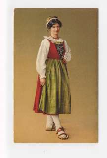 eth375   Switzerland   woman in national costume  postcard  