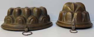 Two Antique wonderful French copper cake molds.1900s.  