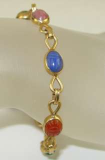   10.00ctw Ancient Egyptian Scarab Gemstone Bracelet 9.7g   $1899  