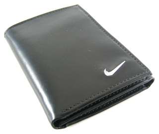   Dark Brown Smooth Grain Leather Trifold Wallet w/Nike Gift Tin  