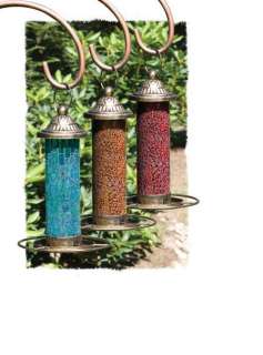 Mosaic Glass Bird Feeders Three Colors to Choose From 096069656104 
