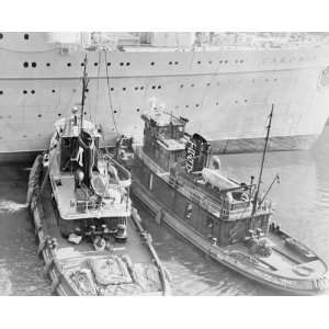  1961 photo Tug[boat]s Eugene F. Moran and William J. Tracy 