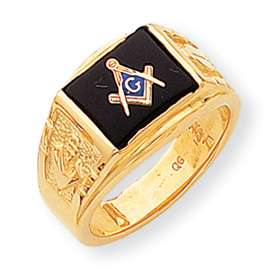 14K Y Gold Onyx 14k Mens Mens Masonic Ring 12g 11  