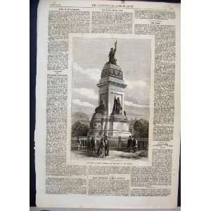   1870 Monument King William Holland Hague Antique Print