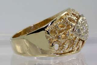   25CT ROUND DIAMOND ROPE FILIGREE 14K WHITE & YELLOW GOLD RING  