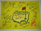 masters golf champions signed 1997 flag jack nicklaus tiger woods
