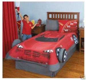 New Boys Red gray Grand Prix Cars Comforter Bedding Sheet Set Twin 8PC 