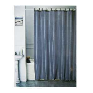  Dobby Dark Blue Fabric Shower Curtain With Hooks 