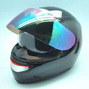   Street Bike Dual Lens/Double Shields Full Face Helmet Glossy Black