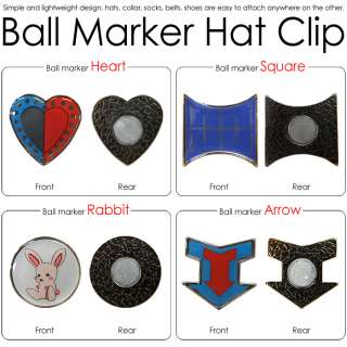 New Golf Ball Marker Hat Clip Heart Square Rabbit Arrow  