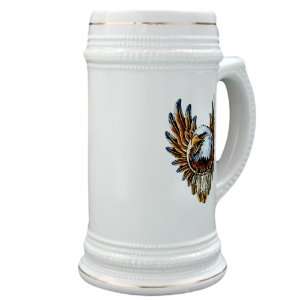   Drink Mug Cup) Bald Eagle with Feathers Dreamcatcher 