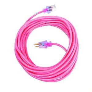   Extension Cord with Lighted Plug   Fluorescent Pink