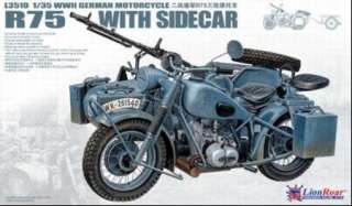 Lions Roar 3510 1/35 WWII German Motorcycle R75 w/ Sidecar 